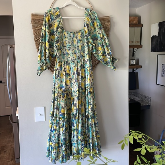 LoveShackFancy Capri Midi Dress Acai
Berry Blue Floral Summer M - Picture 12 of 14